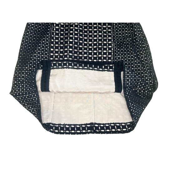 J.Crew Collection One Shoulder Mini Dress Womens Black 12 Eyelet Lace Ruffle - Picture 12 of 16